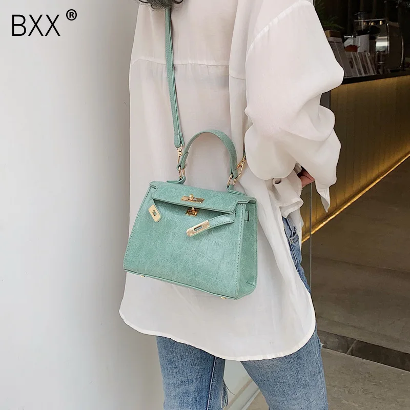 

[BXX]2019 New Luxury Women's PU Leather Shoulder Cross-body Bag Ladies All-match Crocodile Pattern Handbag Women's Gift HE370