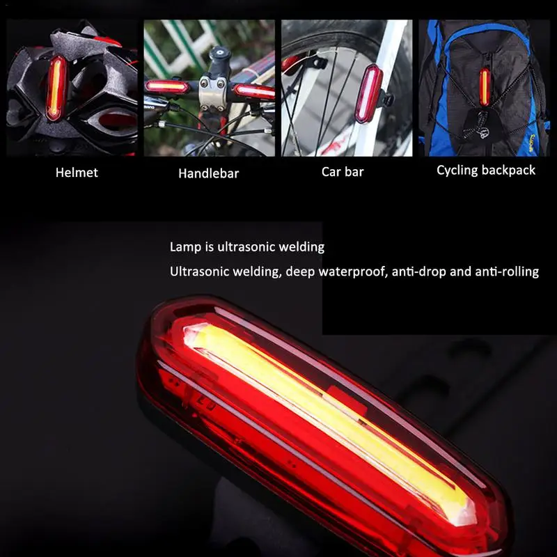 4 цвета 120 люмен светодиодный водонепроницаемый задние фары велосипеда задний фонарь USB Перезаряжаемый задний светоотражатель аксессуары для велосипедной лампы