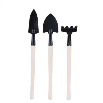

3pcs Practical Mini Spade Shovel Gardening Tools Children Harrow Shovel Rake Plant Maintenance Wooden Handle Garden Tool Set