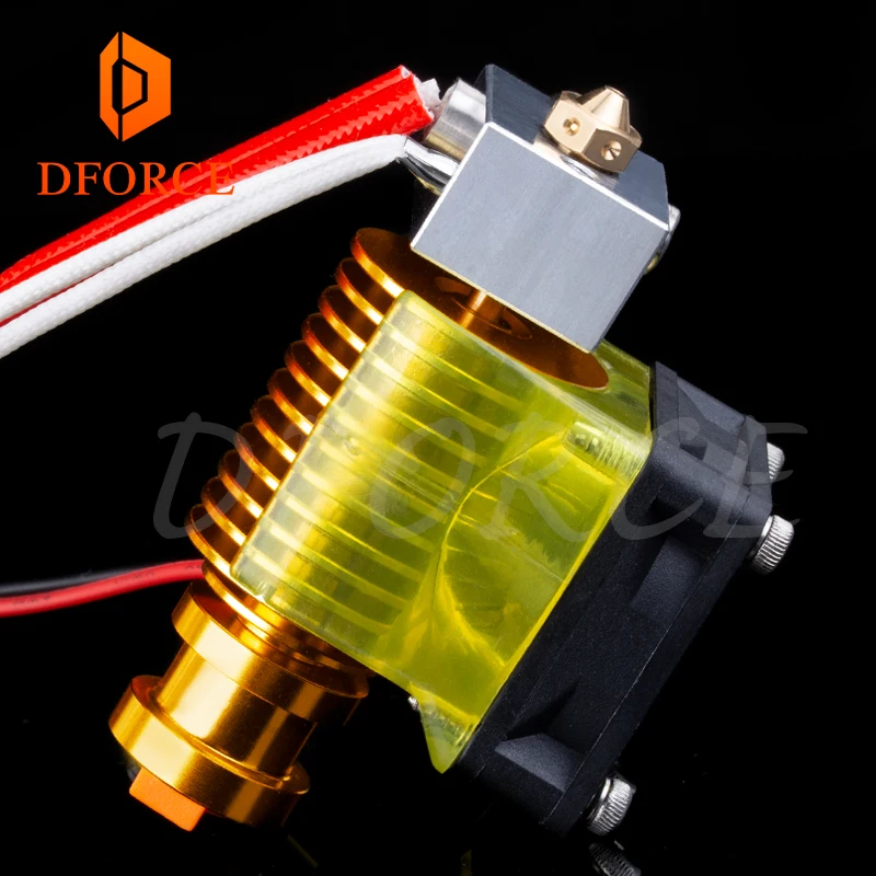 

V6 gold HeatSink v6 hotend 12V/24V remote Bowen J-head and cooling fan bracket for E3D HOTEND for PT100 titan extruder V6 nozzle