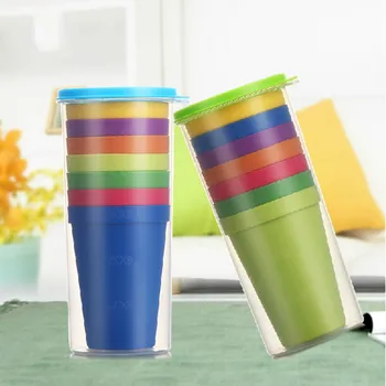 

Rainbow Cup Buy 1 Get 8 Cups Barbecue Camping Festival Birthday Special Offer very Cute Travel Japanese Tea Cups Tea Cup Set