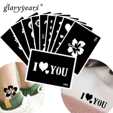 10 шт./компл. хна тату трафарет звезда узор Рисование пастой леди боди-арт тату трафарет сексуальный продукт водонепроницаемый HN#14