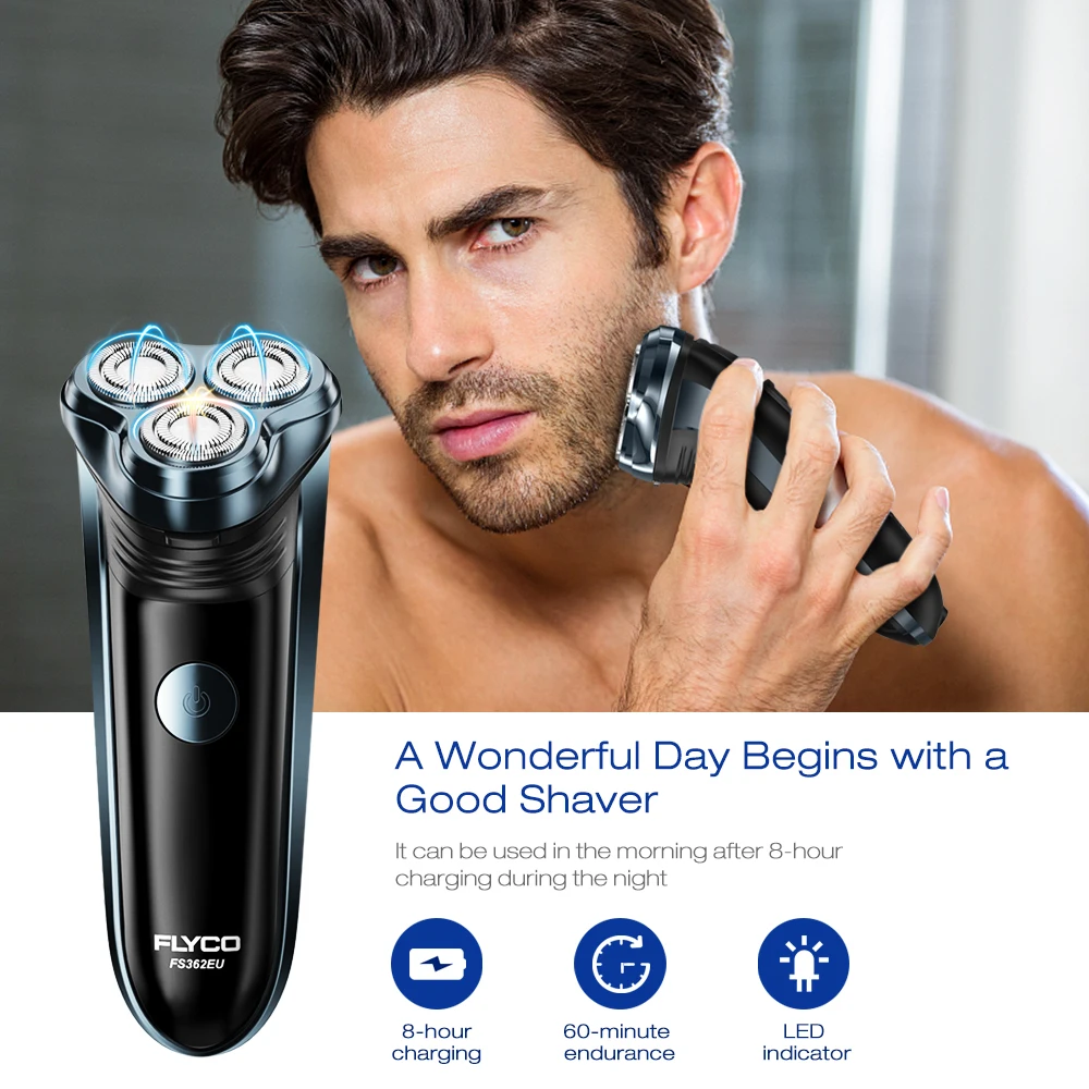 

FLYCO FS362 3D Floating Rechargeable Electric Shaver Razor With Comfort Cut Blade System For Men EU PLUG Shaving Machine