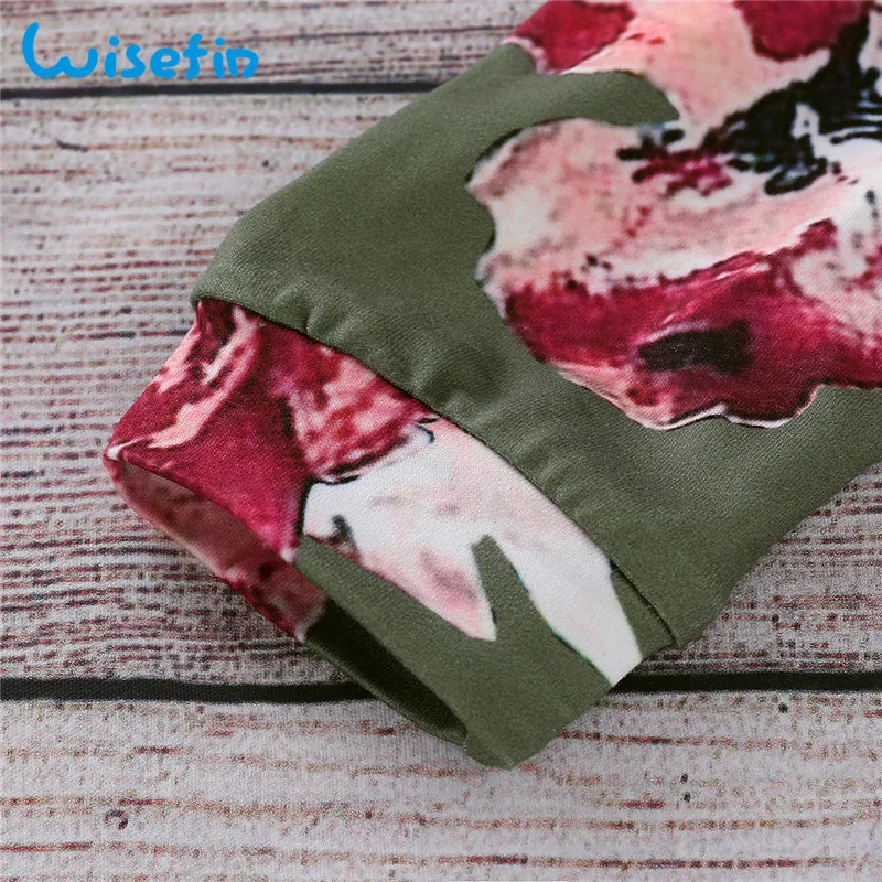 Wisefin Newborn Girl Romper Clothes Autumn Winter Floral Ruffle Baby Rompers For Girl Flower Print Infant Jumpsuit Girl Onesie