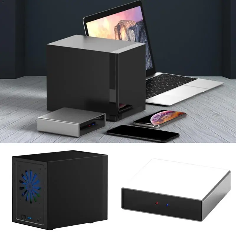

2.5" 3.5" SATA ASM1092R EXT4 NAS Smart Network HD Enclosure Wireless Remote Storage Dual Disk Mini Business Home Networks Server