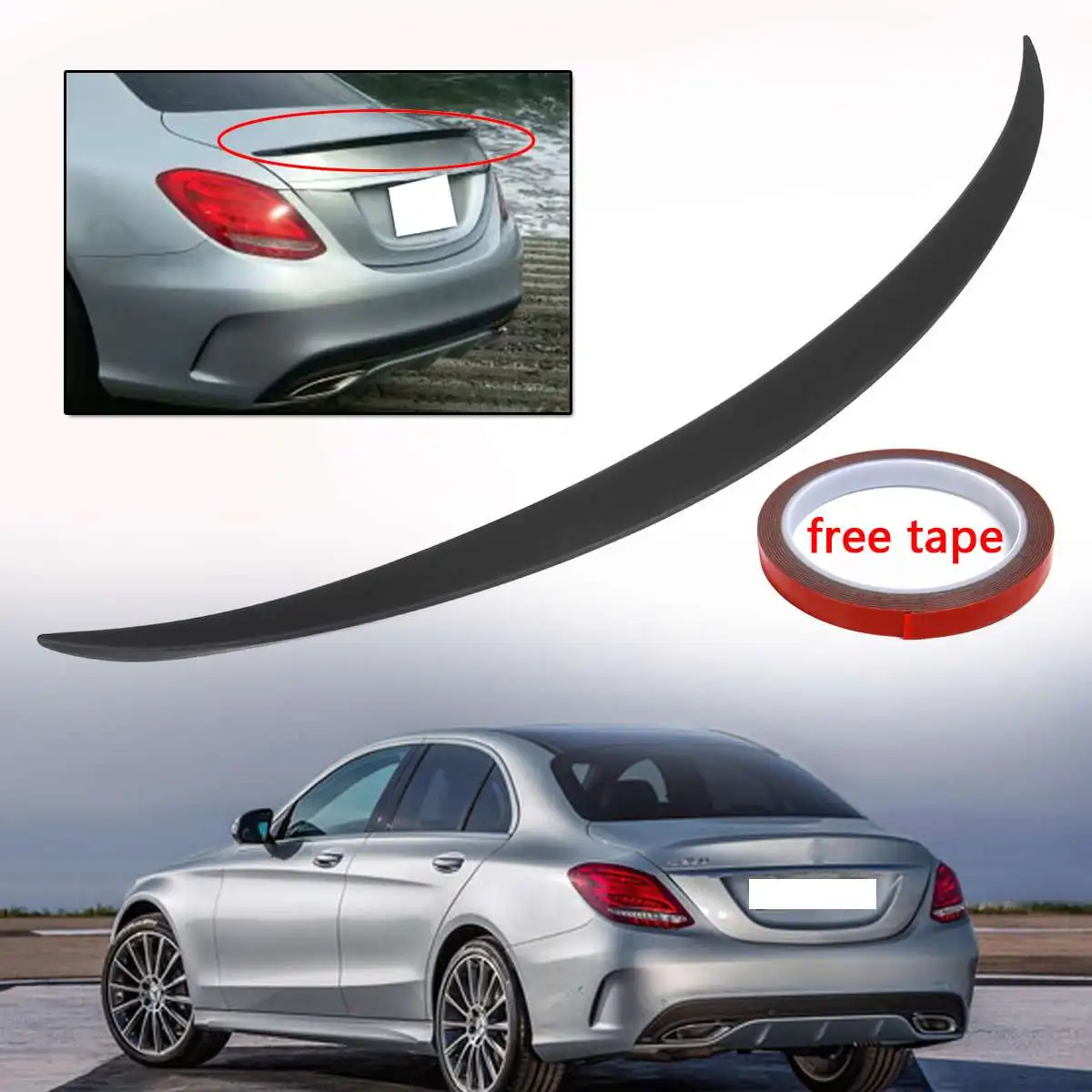 

High quality Car Styling ABS Rear Trunk Spoiler Wing For MERCEDES for BENZ C CLASS Sedan W205 for AMG 2015+ New Spoiler for Benz