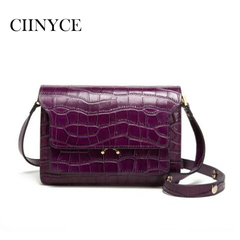 

flap genuine leather women handbag crocodile pattern bag female small shoulder bag with cover ladies Crossbody messenger bag