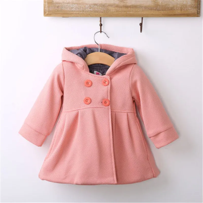 CANIS/осенне-зимняя одежда для маленьких девочек пальто с пуговица из рога капюшон детская верхняя куртка принцессы для девочек Одежда для маленьких девочек