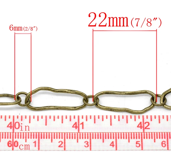 Прекрасный 1 м бронзового тона большая звеньевая цепочка фурнитура 25x9 мм(B14207