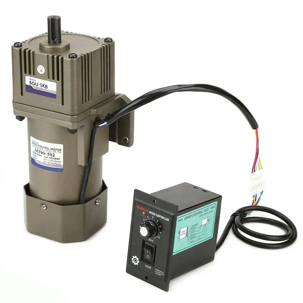 

AC 220V 90W Single Phase Asynchronous Gear Motor Deceleration High Velocity and Energy Saving Adjustable Speed