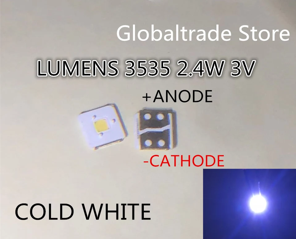1000 шт люменов LED подсветка Flip-Chip 2 4 W 3V 3535 холодный белый 153LM для SAMSUNG LCD ТВ