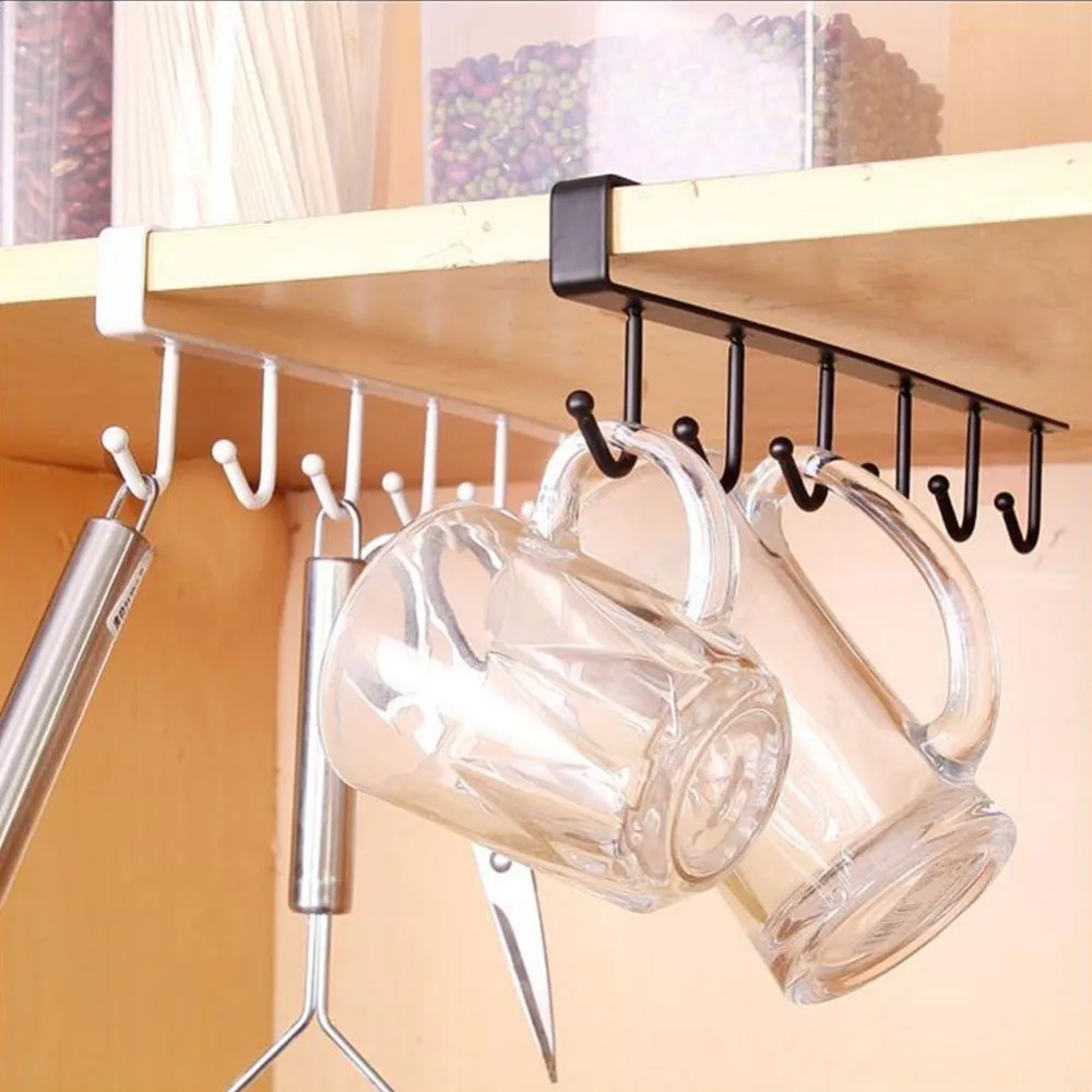 Кухонный шкаф стеллаж для хранения мульти-функция крюк чашка кофе органайзер для одежды вешалка для одежды на стекло, для шкафа держатель