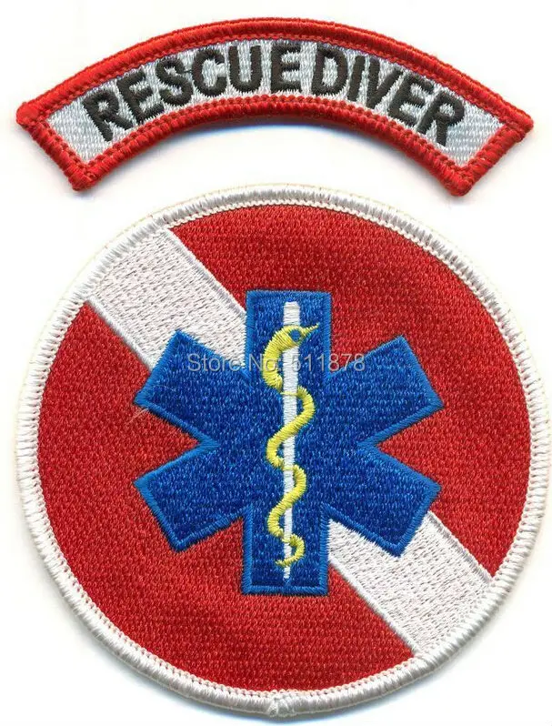 

3.5" RESCUE DIVER TV Show MOVIE Series EMBROIDERED Uniform applique badge halloween costume iron on patch