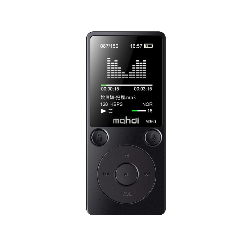 

Mahdi M360 8G Mp4 Player Alarm Clock Fm Radio E-Book Recording Built-In Speaker Support Tf Card Metal Sport With Earphone