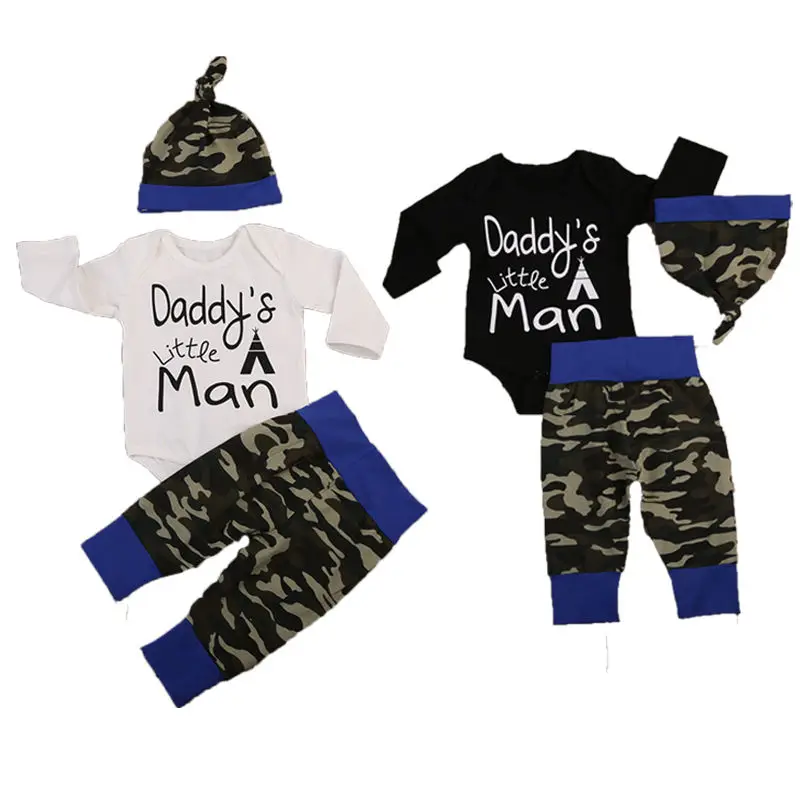 

Pudcoco Clothes For Boys AU Newborn Kid Baby Boys Little Man Tops Romper Camo Pants 3Pcs Outfits Clothes