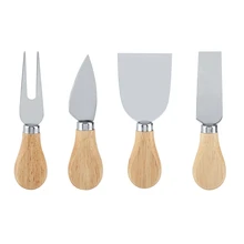 4 шт./компл. Нержавеющая сталь сырный набор деревянная ручка нож для резки сыра Ножи резки сыра инструмент Кухня аксессуары