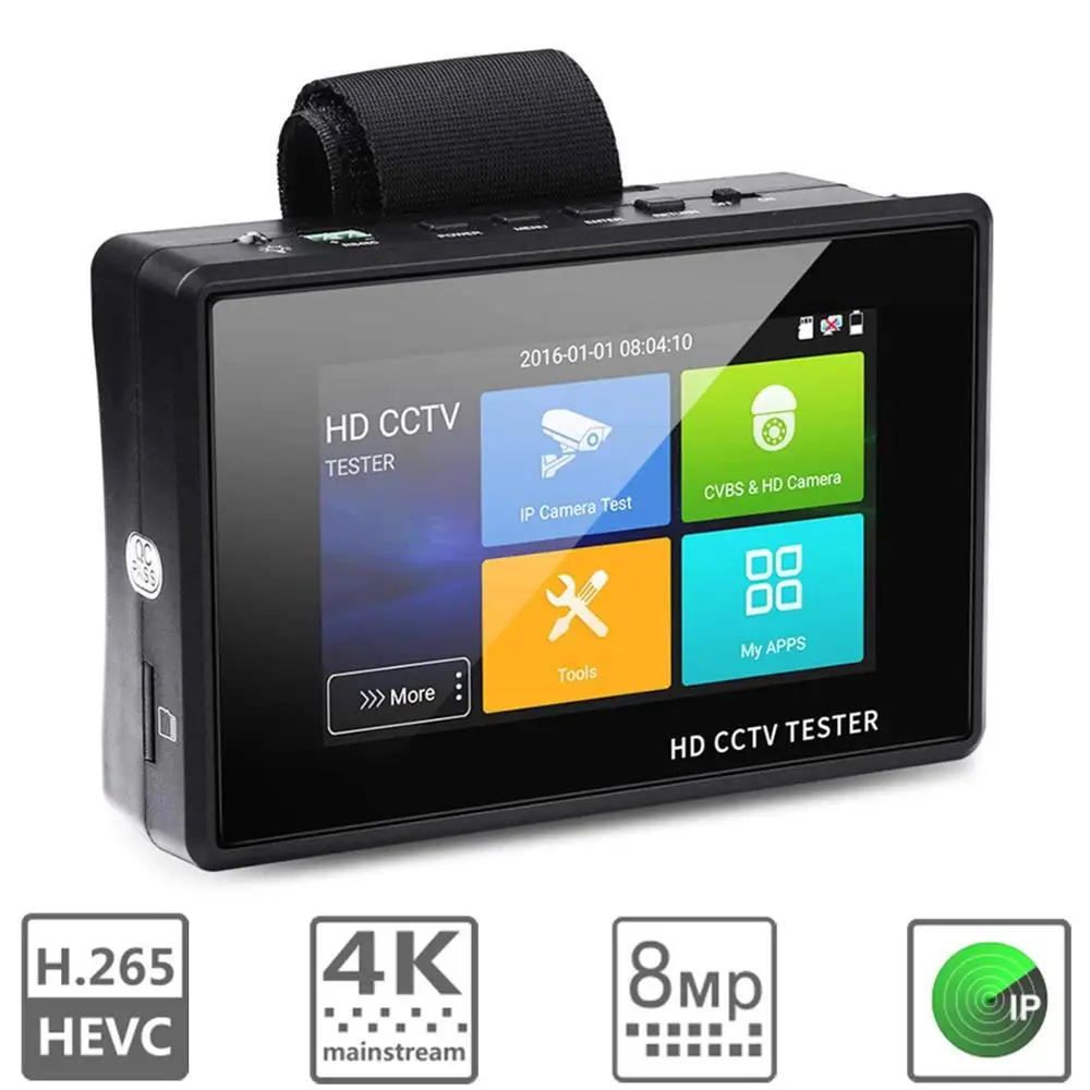 Wsdcam Новые 4 дюйма наручные CCTV HD Камера тестер H.265 4K IP 8MP TVI 4MP CVI 5MP AHD DVR аналоговый 5-в-1 CCTV тестер для контроля уровня сахара в крови с WI-FI