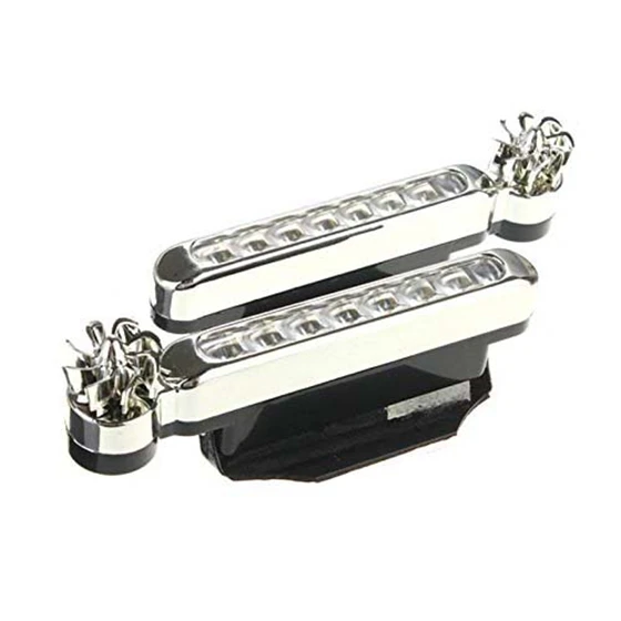 

2 X luces de circulación diurna (utiliza energía eólica) Auto DRL lámpara de conducción de luz diurna 8 LED Bombilla de coche cc 12V (luz blanca)