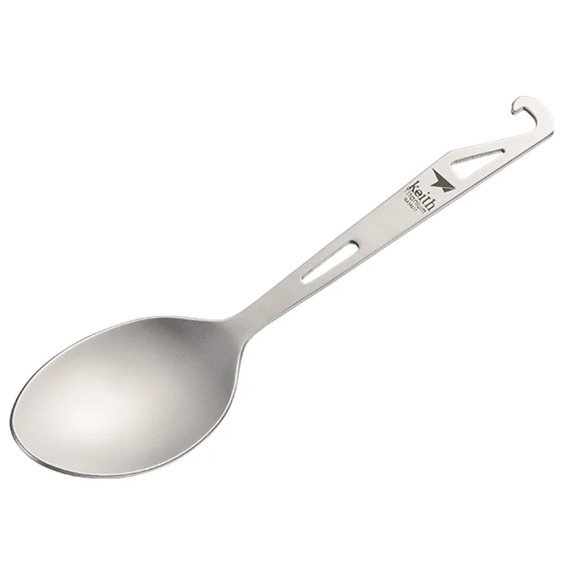 

Keith Ti5317 Pure Titanium Outdoor Tableware BBQ Climbing Hiking Camping Spoon Fork Bottle Opener Function for Outdoor Daily Use