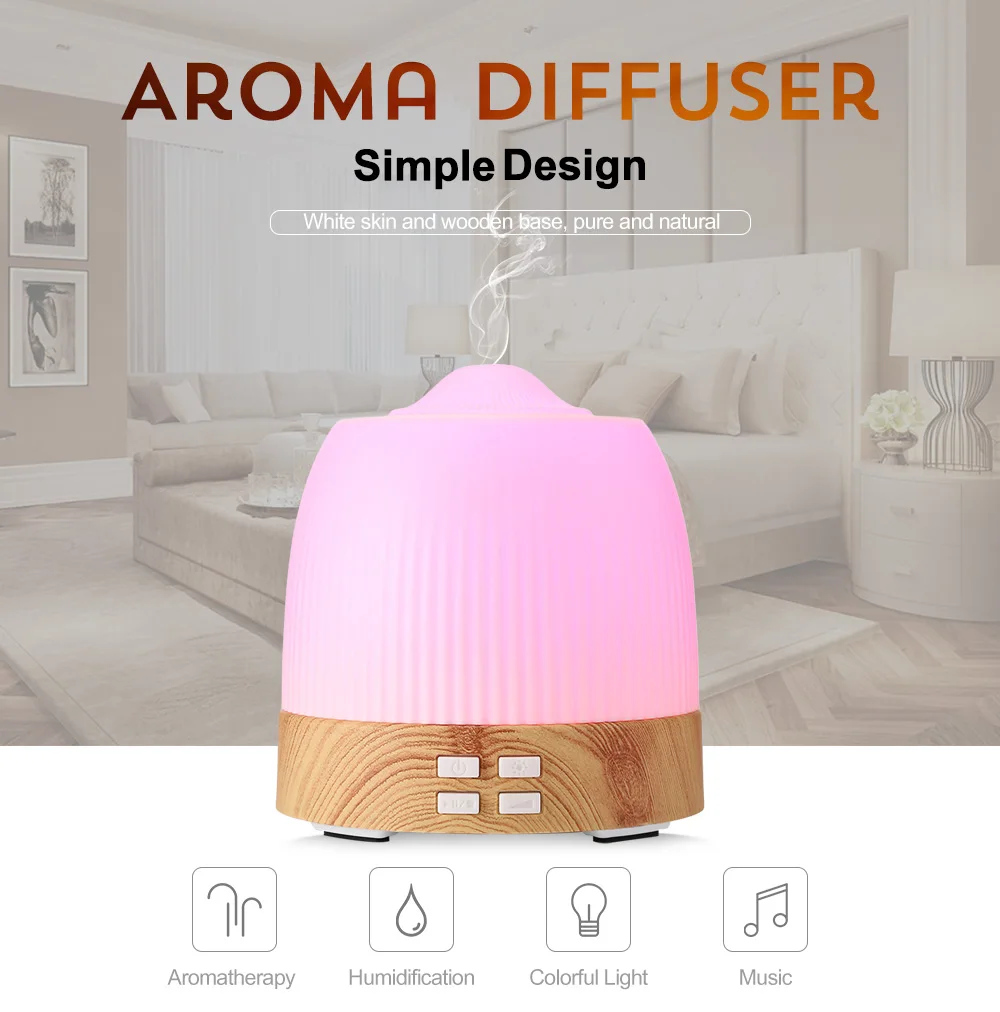 

NBO - XAO2 120ml Ultrasonic Music Mist Humidifier Aroma Essential Oil Diffuser 7-Colored Lights Heavy Light Mist Humidifier