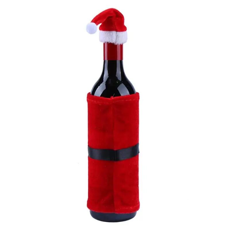 Christmas Wine Bottle Set Chic Santa Claus Supply Party Decor Gift Clothing Wine Bottle Cover Kitchen Decor For New Year Xmas