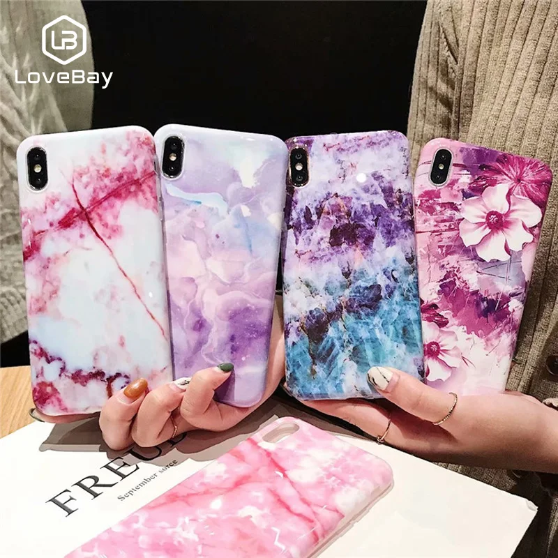 

Lovebay Phone Case For iPhone 6 6s 7 8 Plus X XR XS Max Fashion Colorful Marble Soft TPU Silicone For iPhone X Phone Case Fundas