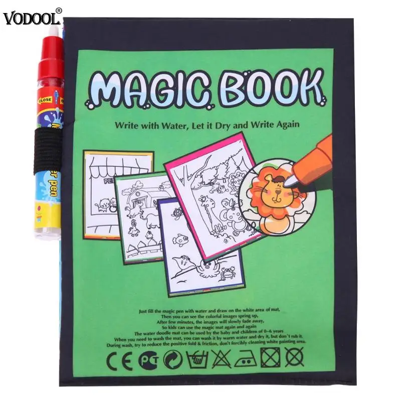 

Magic Water Drawing Book Kids Animals Drawing Book with Magic Pen Baby Educational Doodle Painting Board Coloring Drawing Toys