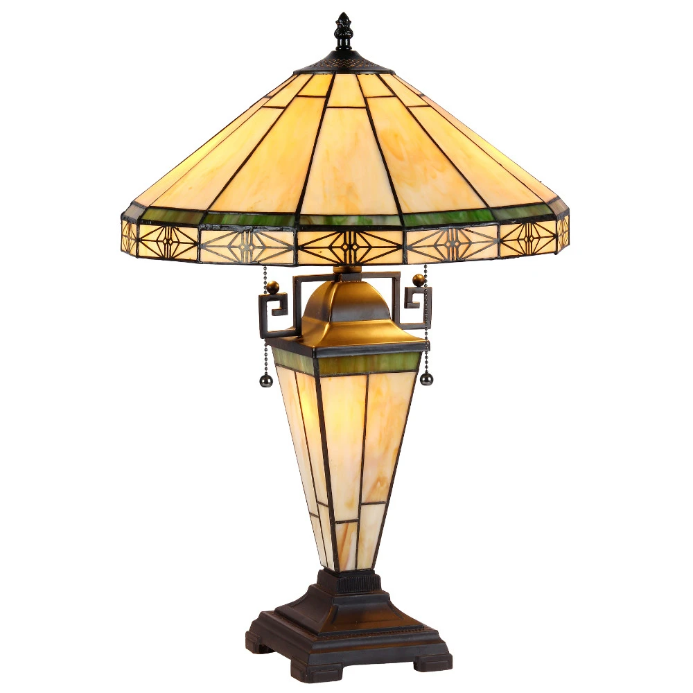 CHLOE Lighting BELLE Tiffany style 3 Light Mission Double ...