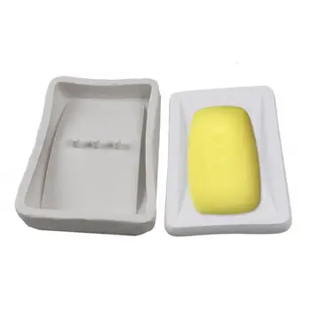 

DIY Handmade Soap Box Mould Gypsum Clear Water Concrete Creative Bathroom Soap Box Silicone Mold Color Random
