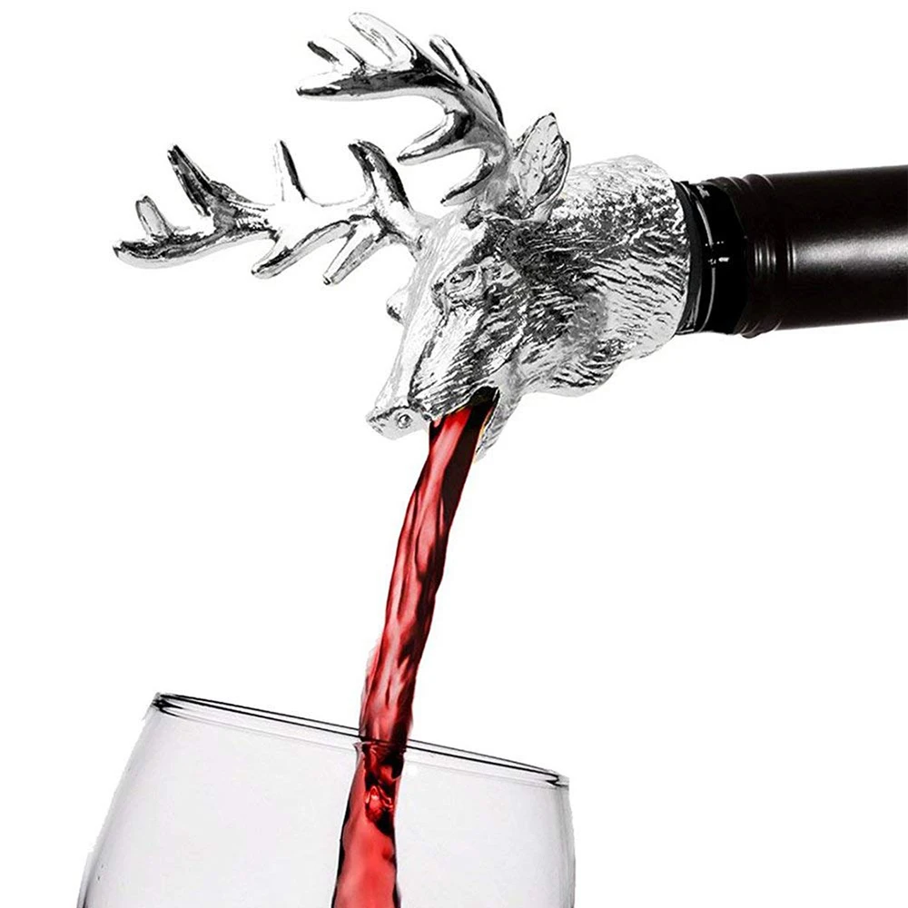 Горячая Распродажа цинковый сплав олень голова оленя вино Pourer уникальная