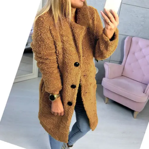 

New Women Ladies Autumn Winter Long Warm Thick Parka Faux Fur Jacket Hooded Coat