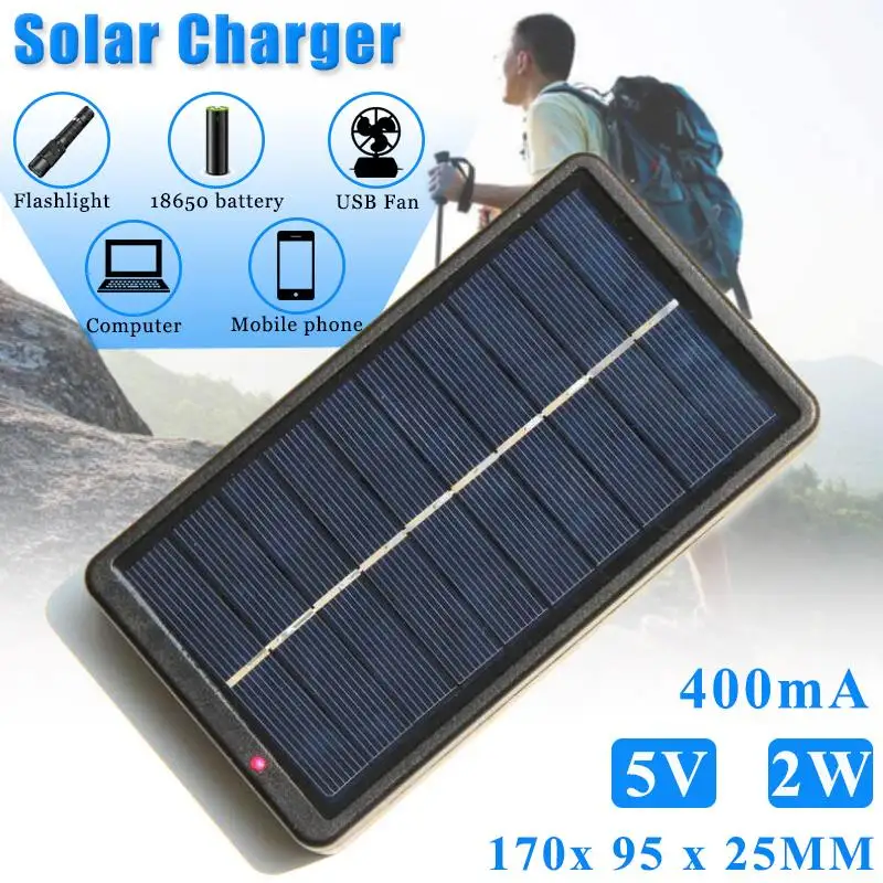 

Multi-functional Solar Panel Charger Portable Solar Powered Phone External Charger Batteries Travel Backup Battery Power Bank