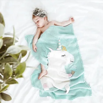 

Hot Unicorn Blanket Handmade Knitted Sleeping Wrap TV Sofa Tail Blanket Kids Adult Baby Crocheted Bag Bedding Throws Towel
