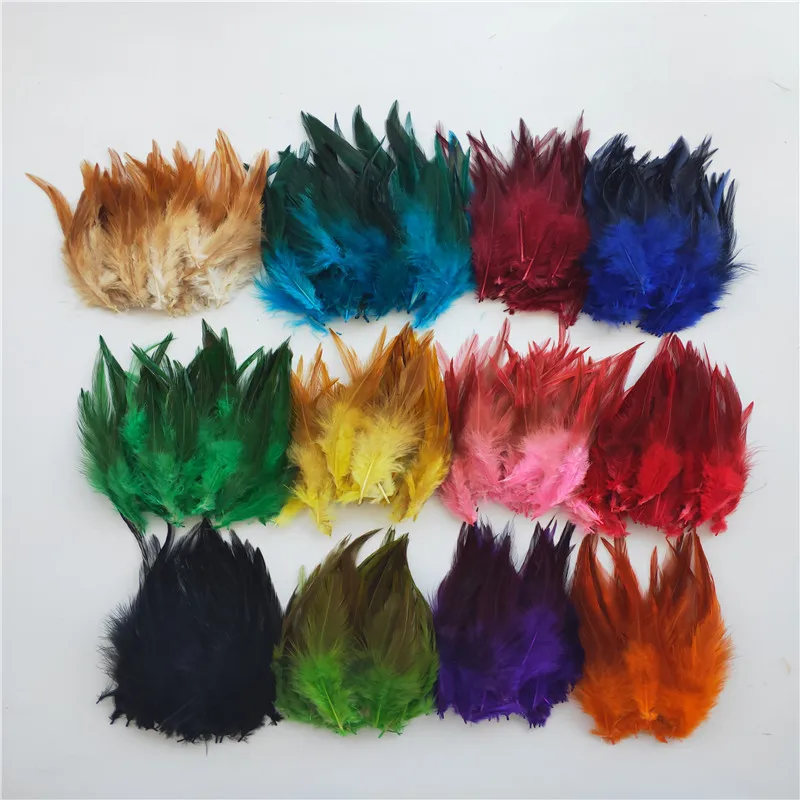 

beautiful!Hot sale! Natural Pheasant Chicken 50pcs 15 colors Beautiful Rooster feather 13-15cm/5-6Inch DIY Craft Decoration