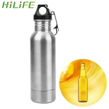 HILIFE холодной изоляции крышка Стекло защита для бутылки Портативный 304 Нержавеющая сталь держатель пивной бутылки с металлическим открывалка для бутылок