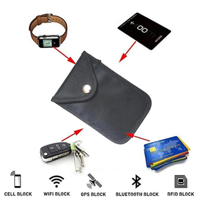 2 Pochettes anti RFID Étui blocage signal clé voiture, Etui