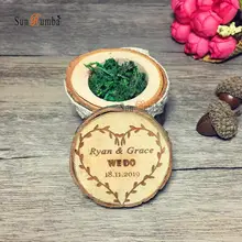 1 шт Персонализированная деревянная коробочка для колец Держатель свадебное украшение в деревенском стиле винтажные вечерние Обручальные украшения кольца подушки коробки