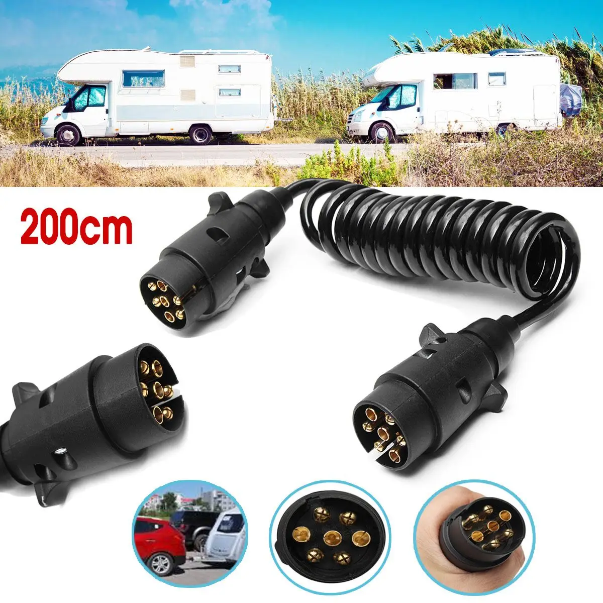Buy 2M 7 Pin Car Towing Trailer Light Board Extension