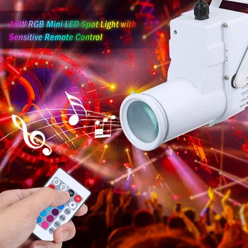 

Party Disco 15W RGB LED Mini Spot Lamp Stage Light Lighting Fixture with Remote Control KTV Bar Club Home Decoration DJ Show