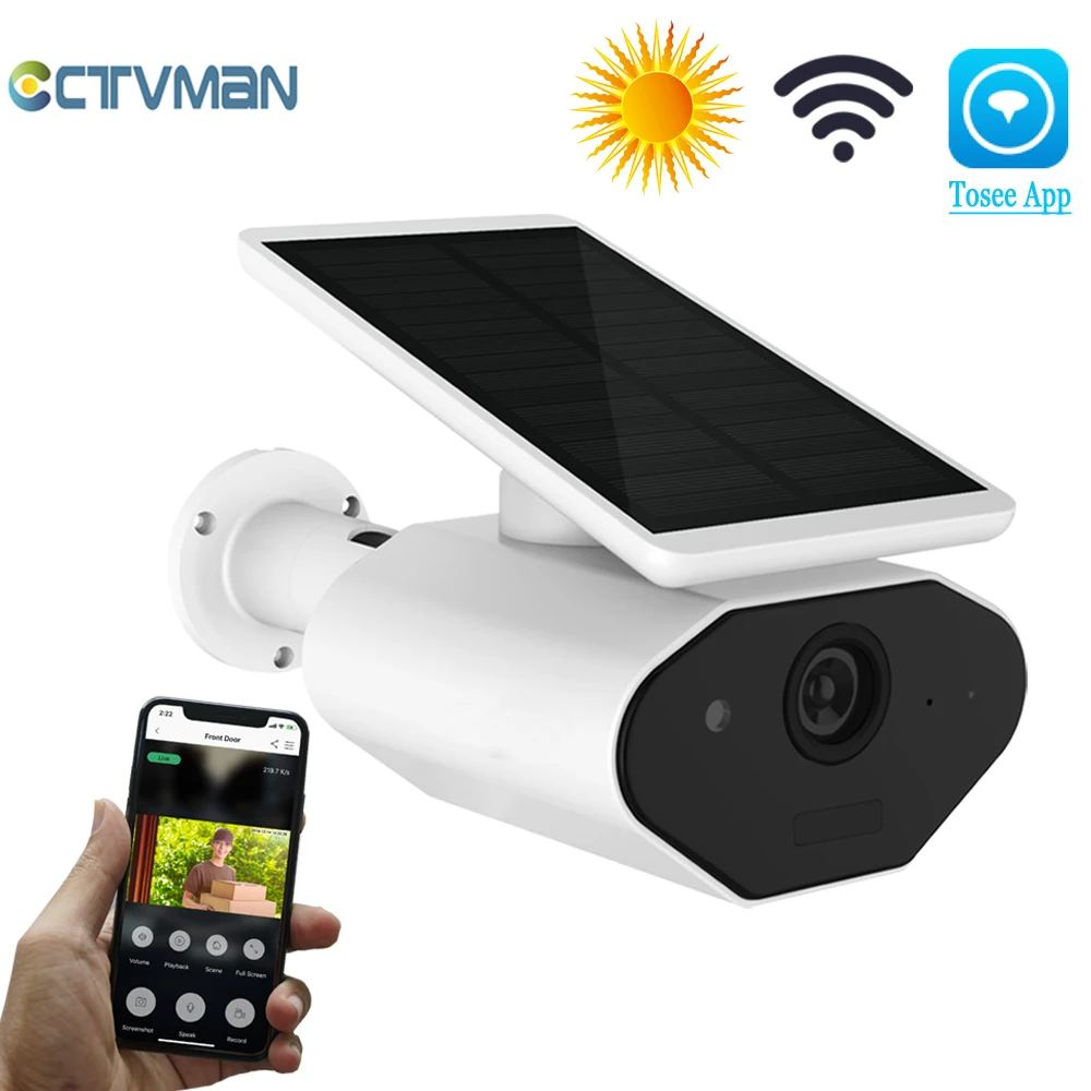 CTVMAN 1080P 960P Solar Camera Rechargeable Battery Wireless IP Camera
