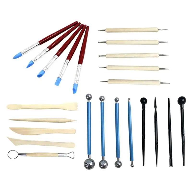 

23pcs/set Clay Sculpting Tools DIY Wood Handle Ceramics Modeling Clay Sculpting Pottery Carving Tools Crafts