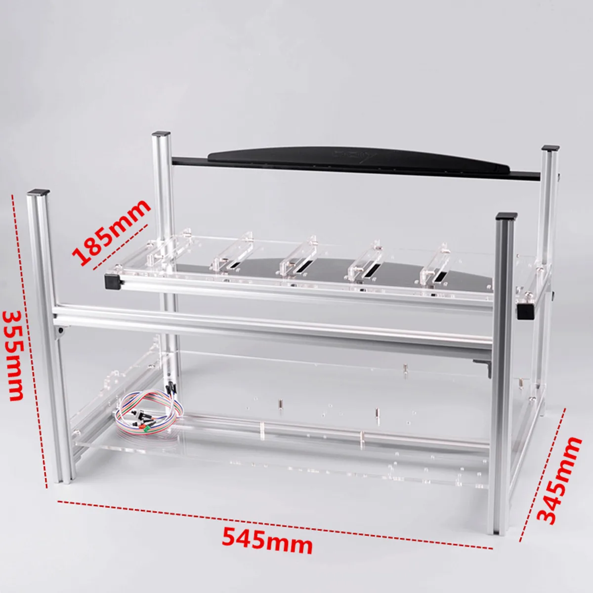 1Pcs Silver Aluminum Open Air Frame Mining Miner Rig Case Stackable For 6 GPU ETH Ethereum