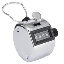 New Hand Tally Counter Portable Four Digit Display Stainless Metal Handheld Number Click Golf Counter Clicker Measuring Tool 6 digit pulling cumulative counter with spring black