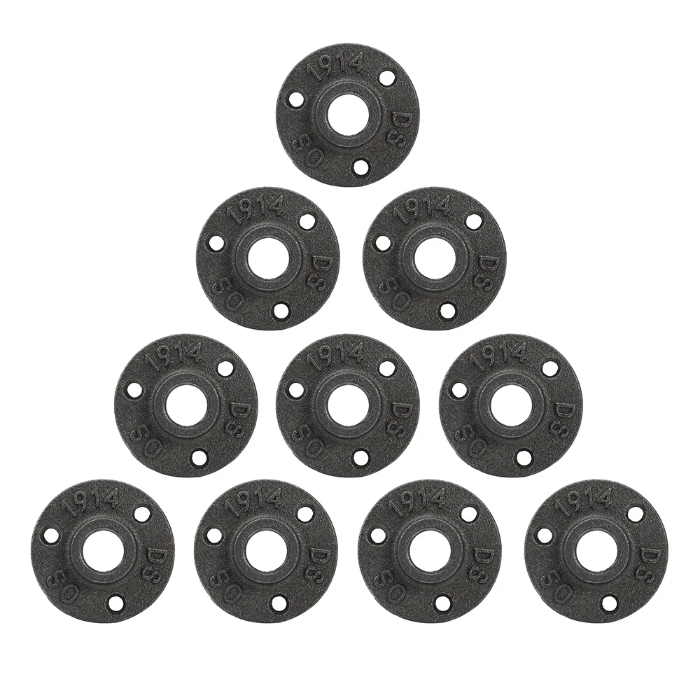 10 шт. 1/2 &quot3/4&quot черный декоративный ковкий Железный пол/стена фланец ковкого