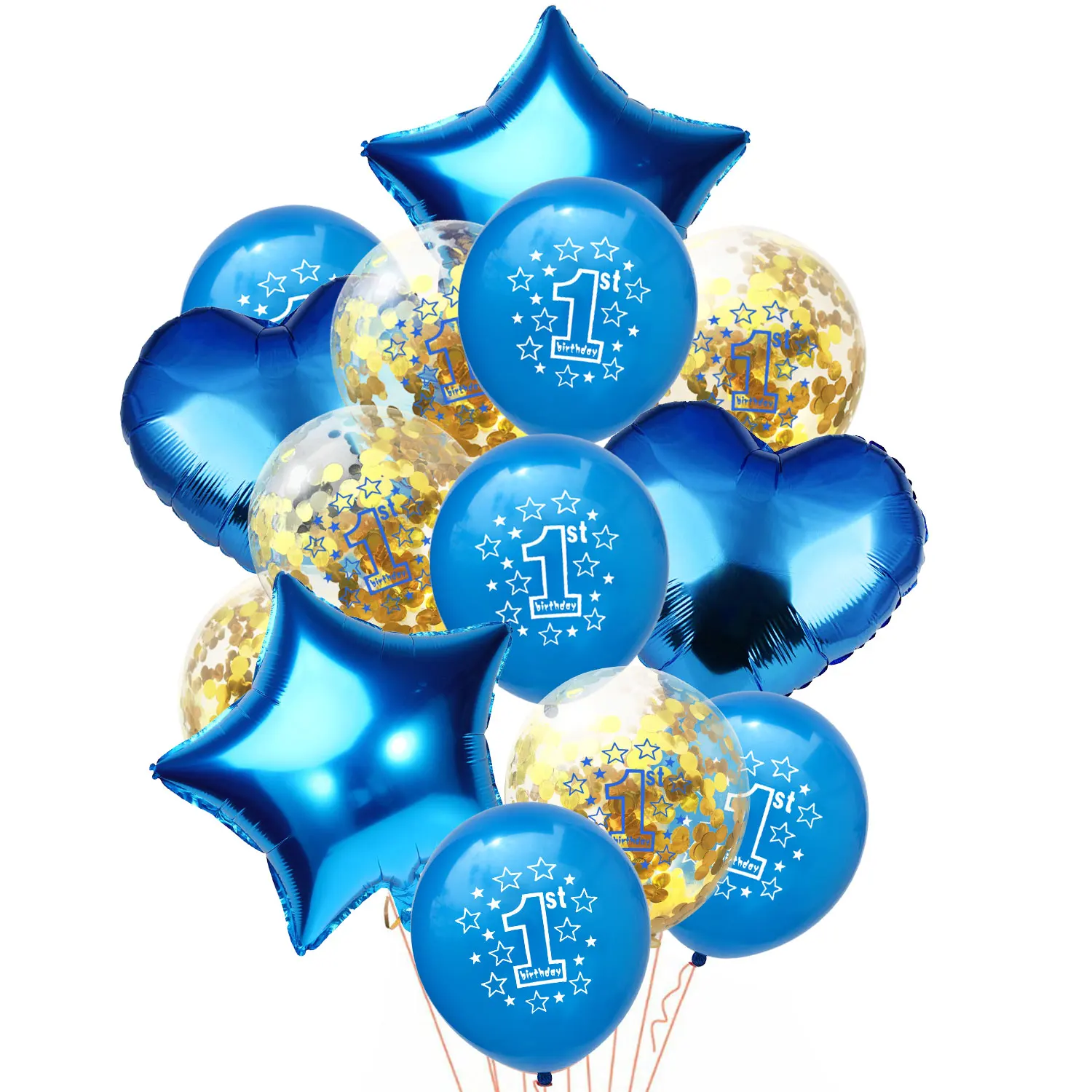 ZLJQ 14 шт. блеск 1st с днем рождения воздушный шар "Конфетти" для маленьких мальчиков и девочек вечерние украшения сувениры Поставки первый день рождения для детей