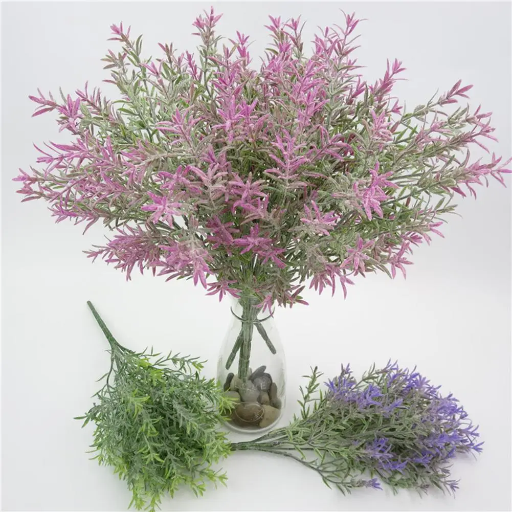 

1 Branch Artificial Plastic Grass Home Leaves Foliage Wedding Party Home Decor