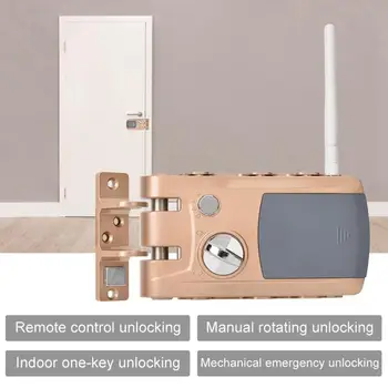 

Home Security Intelligent Lock Anti-theft Keyless Lock with Four Remote Controllers Power Saving Control Mode 2019