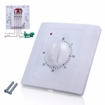

AC 220V 10A 30 Minutes Programmable Wall Timer Switch Control Pump Mechanical Countdown Control Panel Socket