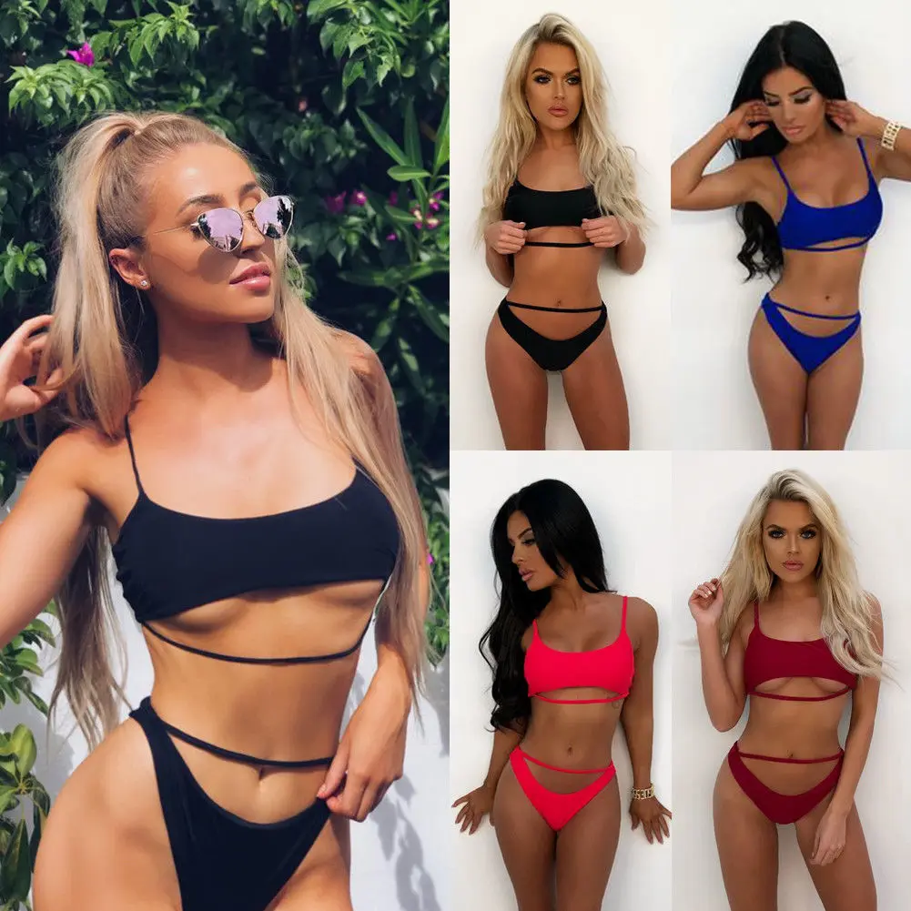 

Summer Women Padded Push-up Bikini Set Lace Swimsuit Bathing Suit Swimwear Beachwear Brazilian Bikini Set