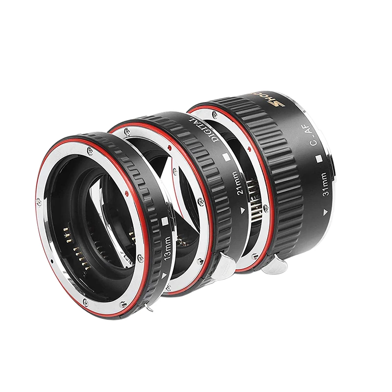 

Shoot Aluminum Af Auto Focus Macro Extension Tube Set For Canon Eos Ef Ef-S Lens Dslr Cameras 1100D 700D 650D 600D 550D 500D 4